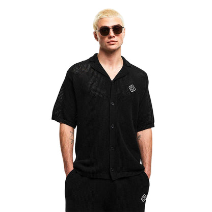 Black - Side - Belier Mens Plain Short-Sleeved Shirt