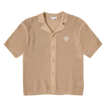 Mocha - Front - Belier Mens Plain Short-Sleeved Shirt