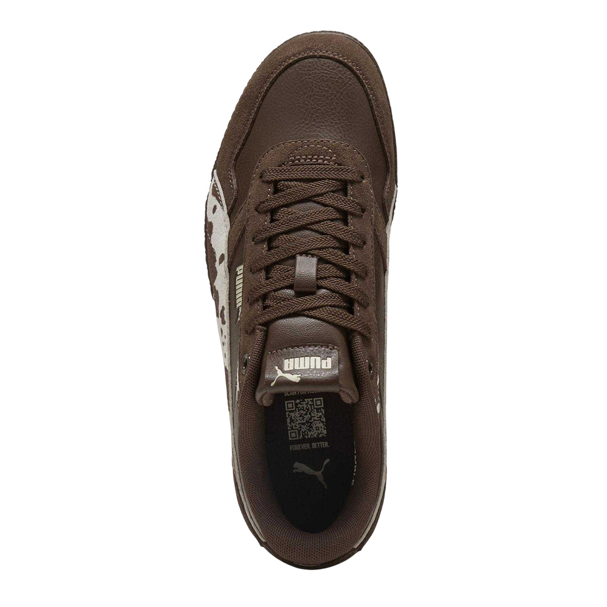 Brown-Snow - Side - Puma Womens-Ladies Bella Donna Cow Print Trainers