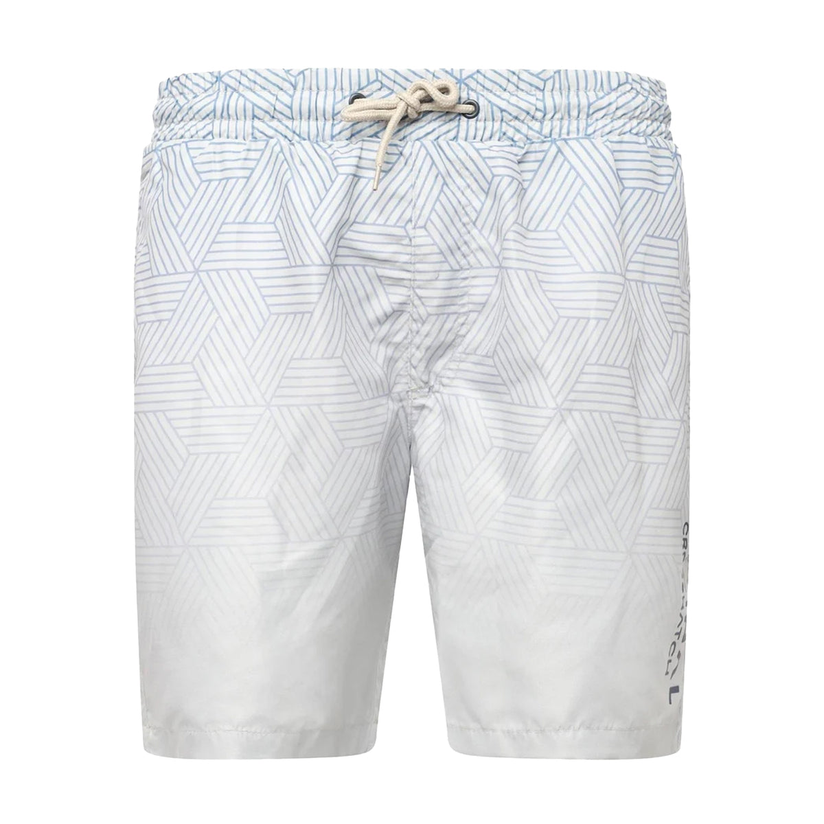 Light Stone - Front - Crosshatch Mens Layotta Geometric Pattern Swim Shorts