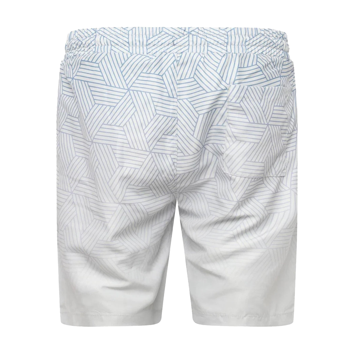 Light Stone - Back - Crosshatch Mens Layotta Geometric Pattern Swim Shorts