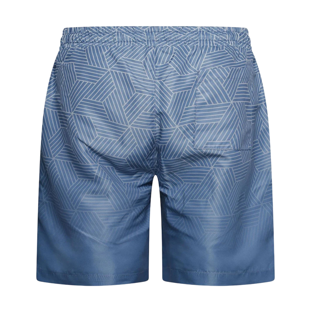 Navy - Back - Crosshatch Mens Layotta Geometric Pattern Swim Shorts