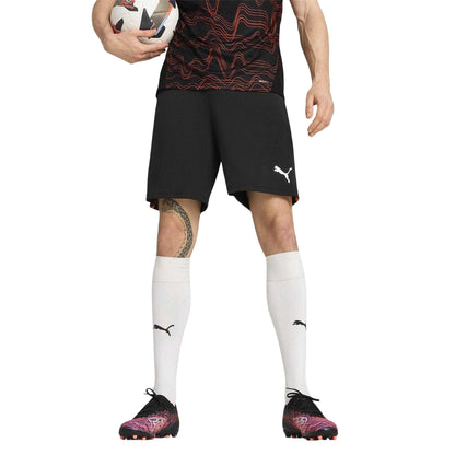 Black-Fire Orange - Side - Puma Mens Individualliga Football Shorts