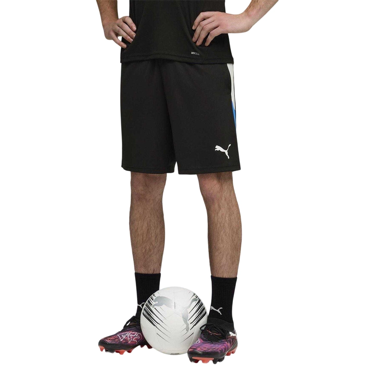 Black-White - Side - Puma Mens Individualliga Football Shorts