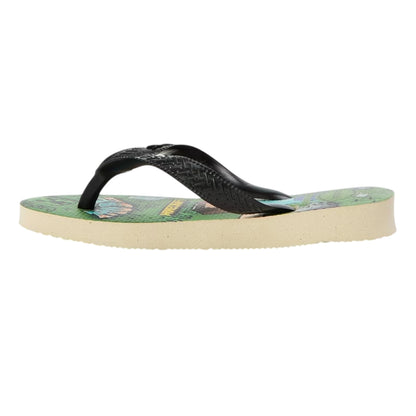 Beige-Multicoloured - Back - Minecraft Childrens-Kids Steve And Creeper Flip Flops