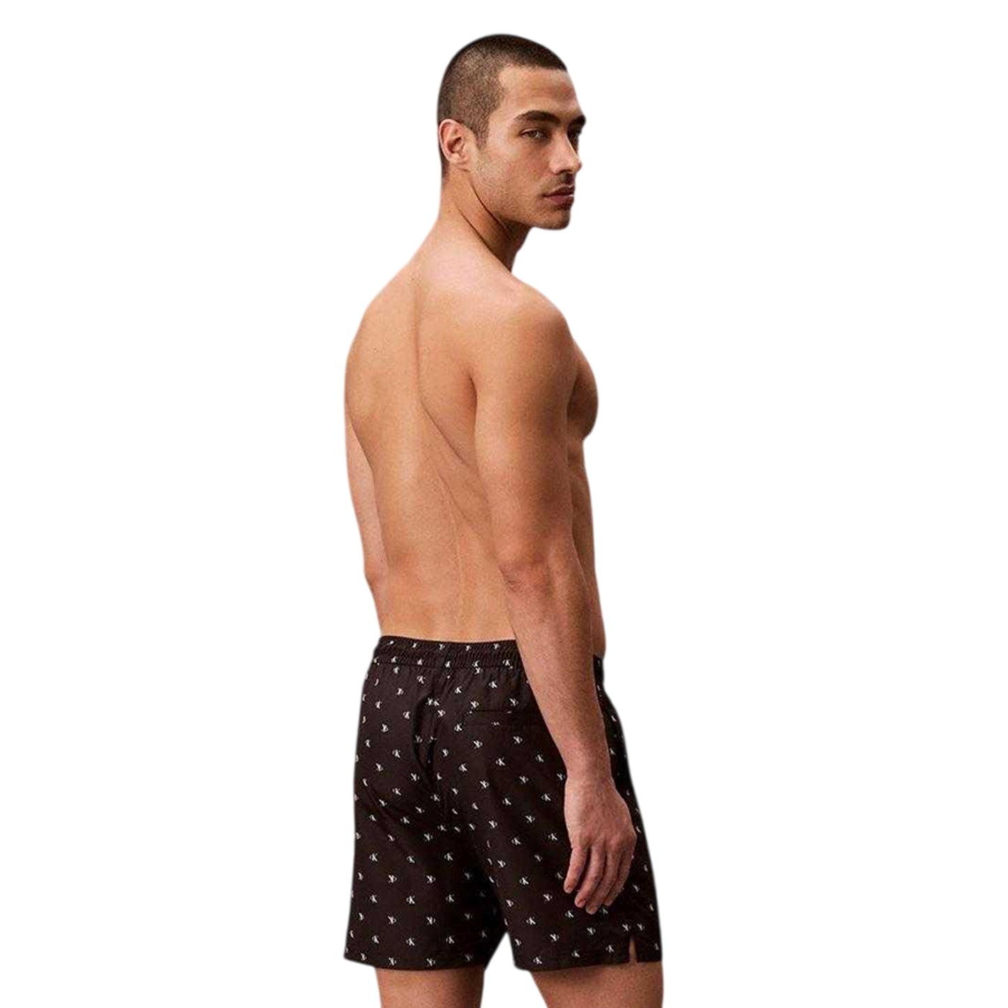 Black - Back - Calvin Klein Mens Logo Swim Shorts