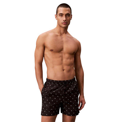 Black - Side - Calvin Klein Mens Logo Swim Shorts