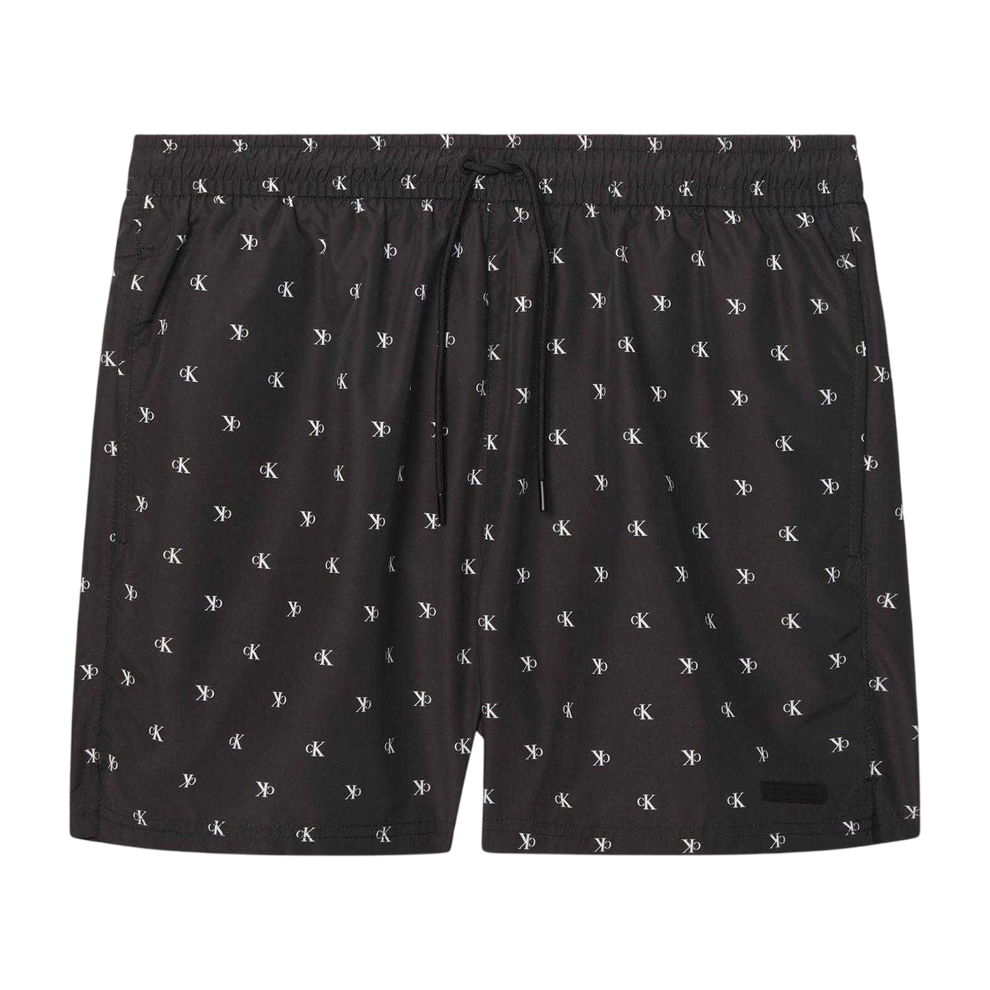 Black - Front - Calvin Klein Mens Logo Swim Shorts