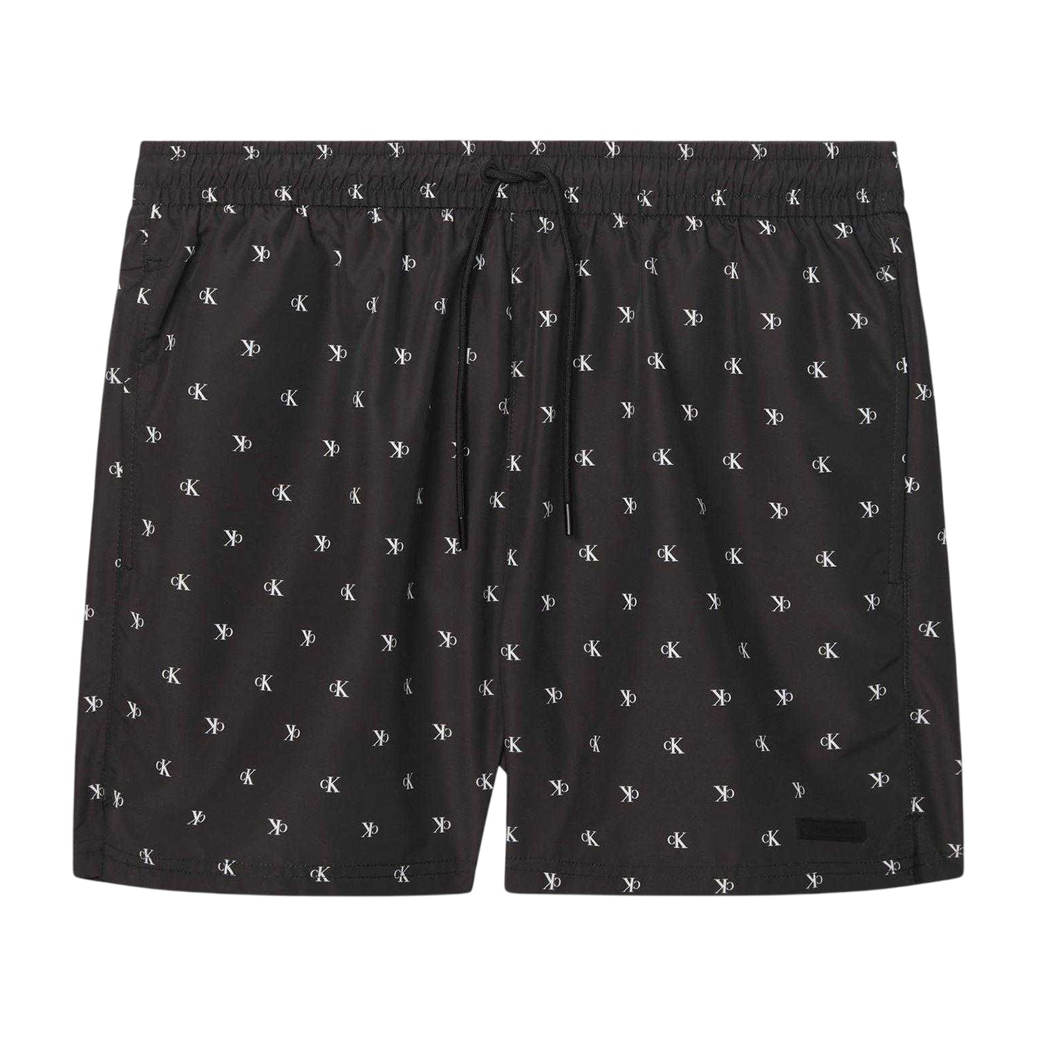 Black - Front - Calvin Klein Mens Logo Swim Shorts