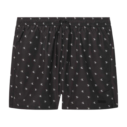 Black - Front - Calvin Klein Mens Logo Swim Shorts