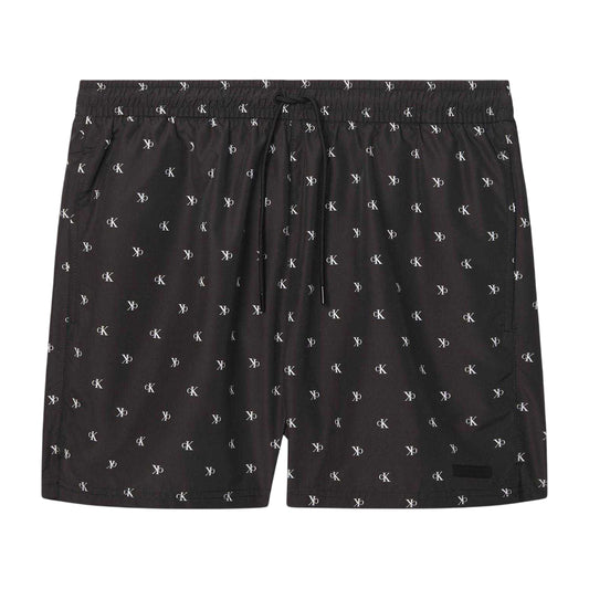 Black - Front - Calvin Klein Mens Logo Swim Shorts