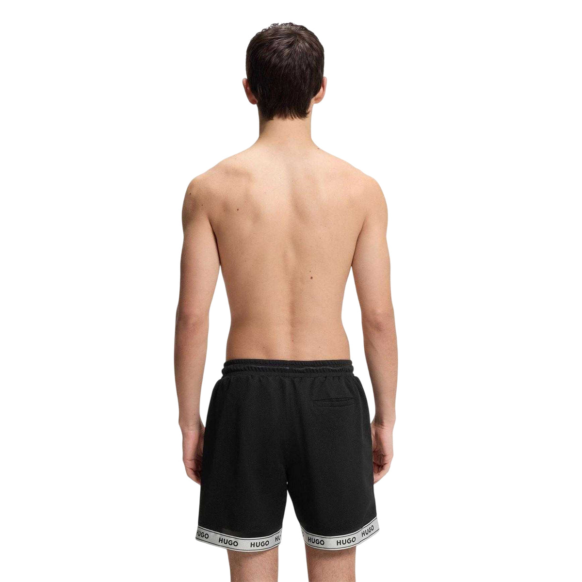 Black - Back - Hugo Mens Lite Logo Swim Shorts