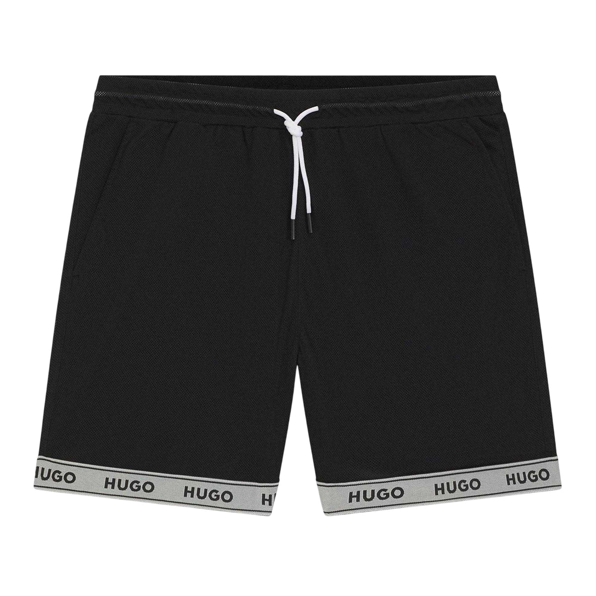 Black - Front - Hugo Mens Lite Logo Swim Shorts