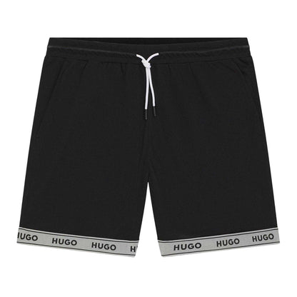 Black - Front - Hugo Mens Lite Logo Swim Shorts