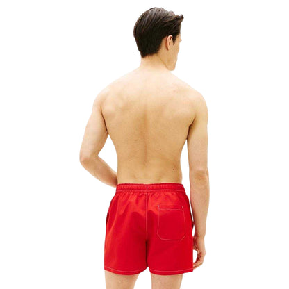 Deep Crimson Red - Back - Tommy Hilfiger Mens Swim Shorts