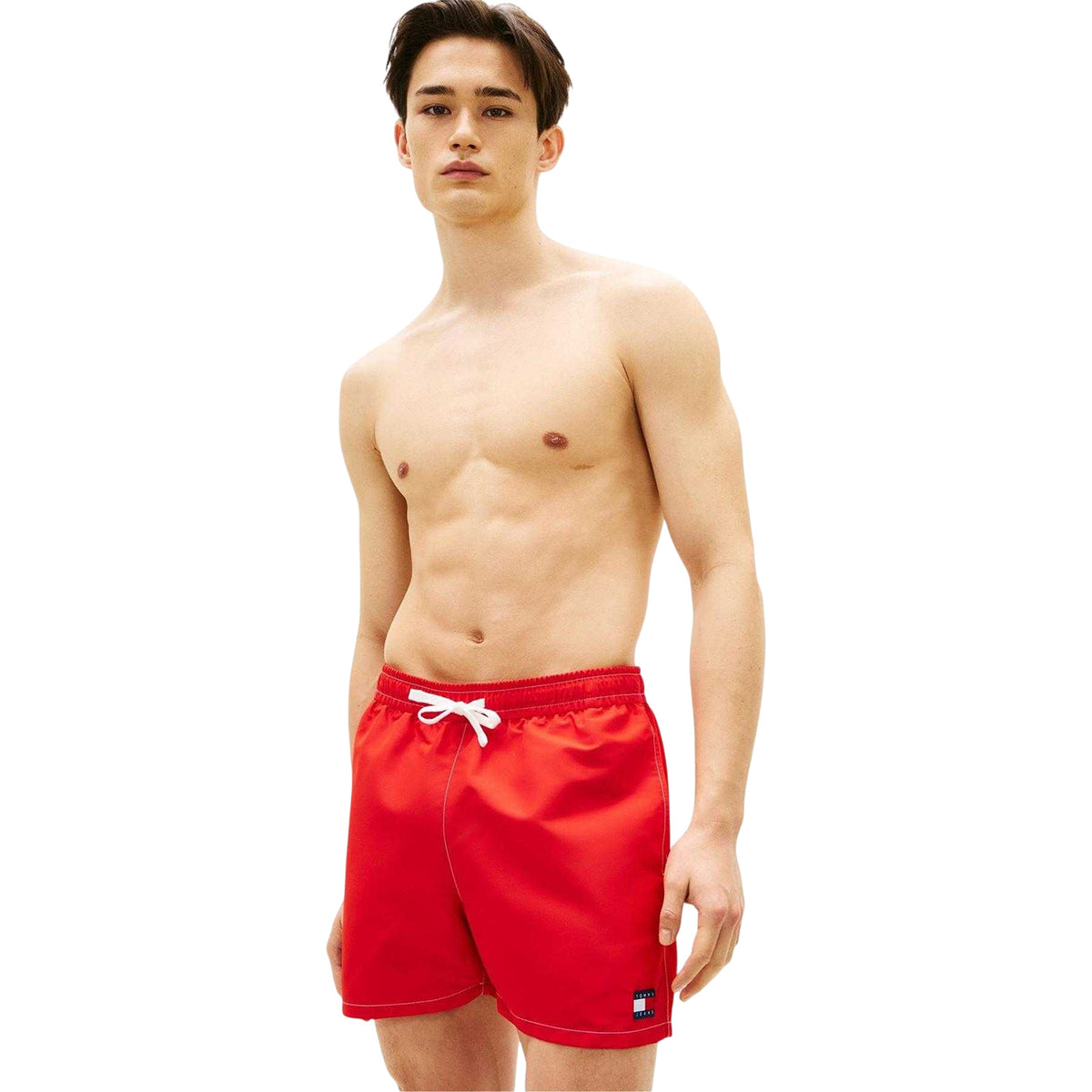 Deep Crimson Red - Side - Tommy Hilfiger Mens Swim Shorts
