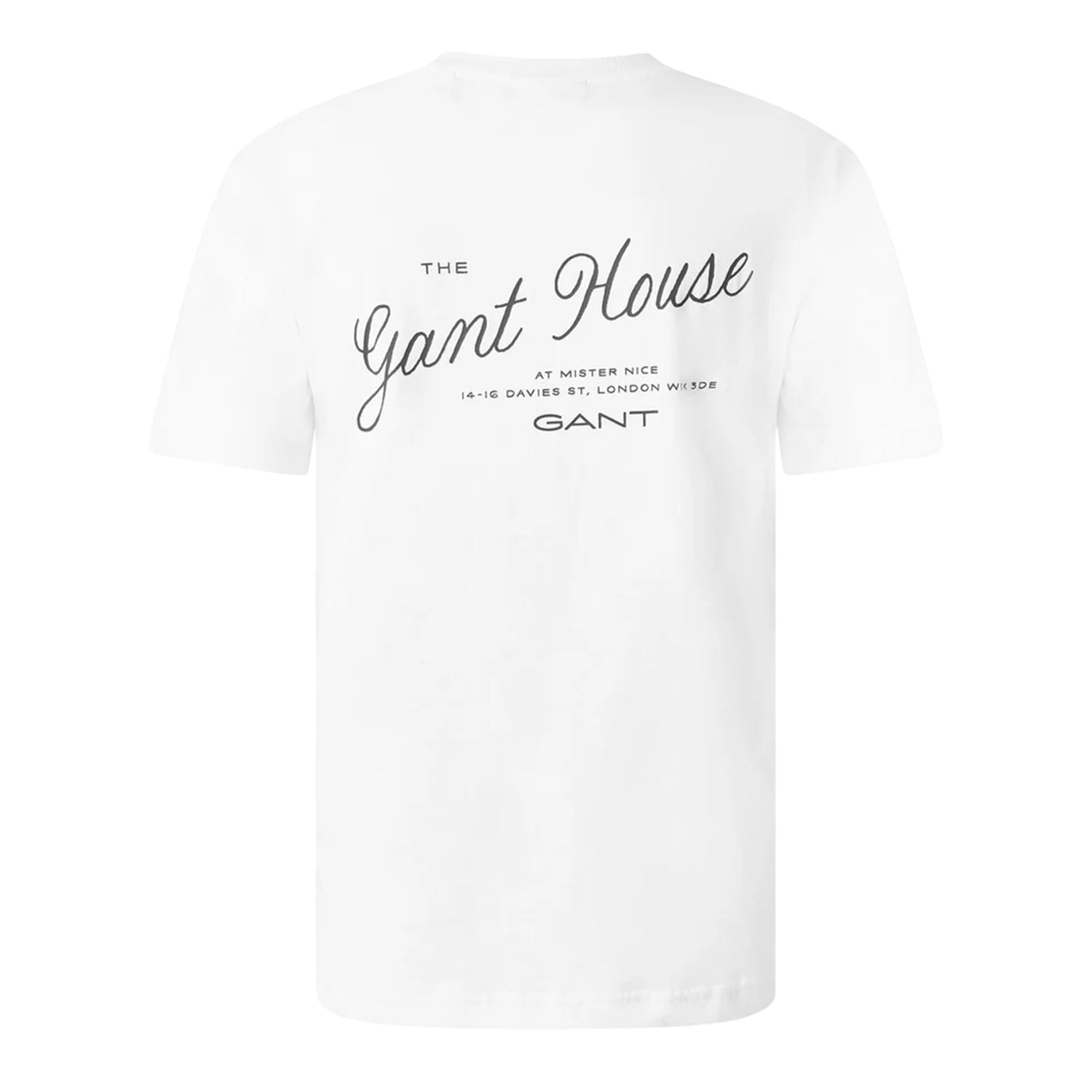 White - Back - Gant Mens Embroidered Logo T-Shirt
