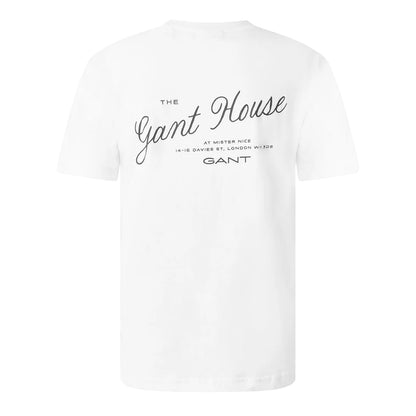 White - Back - Gant Mens Embroidered Logo T-Shirt
