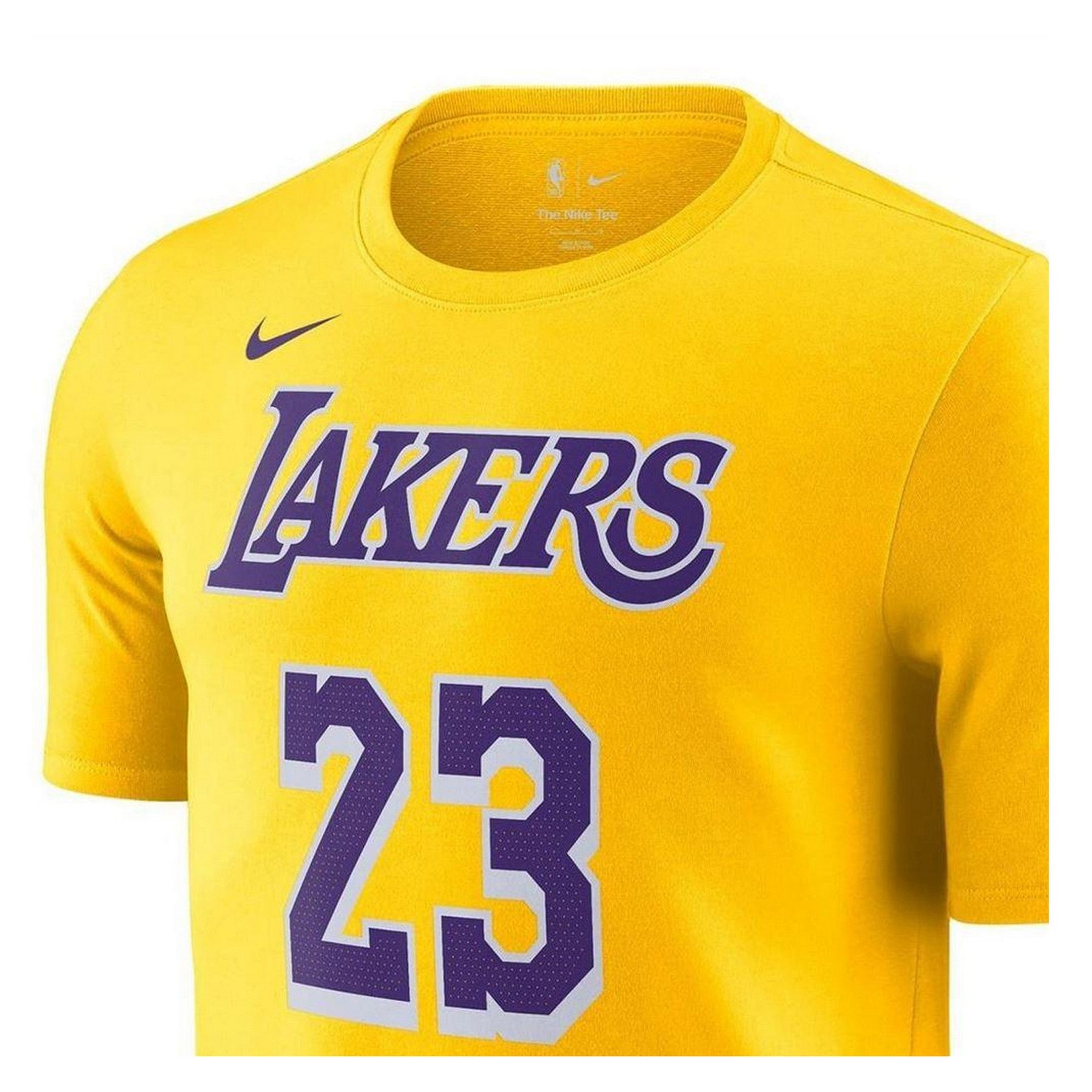 Purple-Yellow - Side - Nike Mens NBA LA Lakers Short-Sleeved T-Shirt