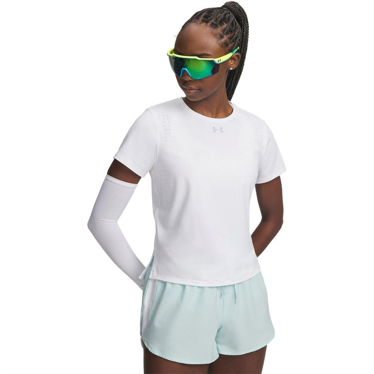 White - Front - Under Armour Womens-Ladies Velociti T-Shirt