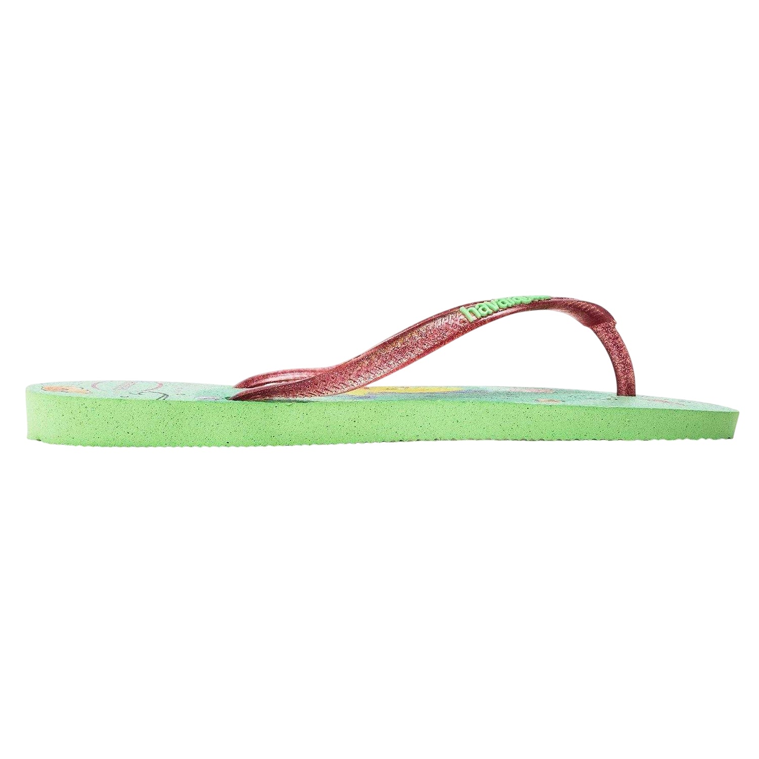 Green-Multicoloured - Front - Little Mermaid Childrens-Kids Classic Ariel & Flounder Flip Flops