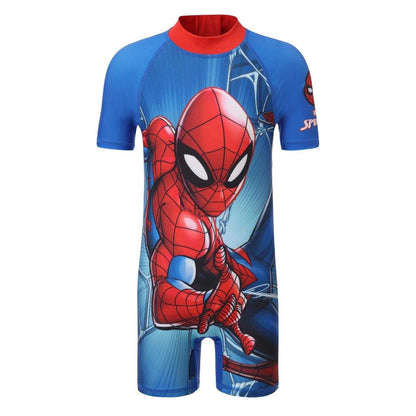 Red-Blue - Front - Spider-Man Childrens-Kids One Piece Swimsuit