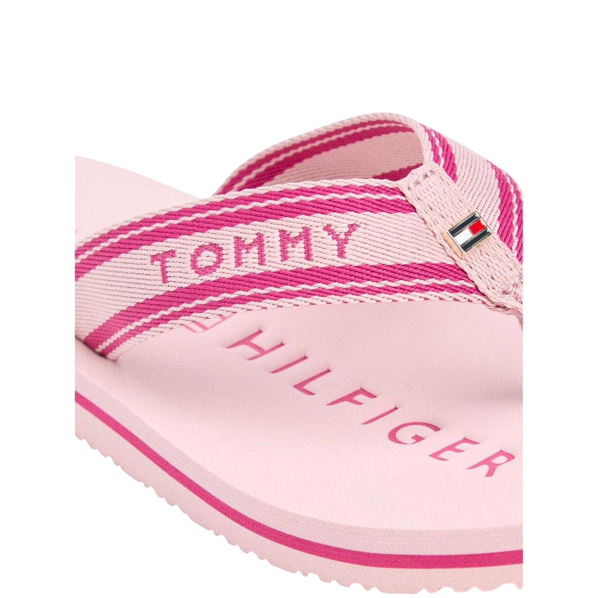 Pink - Pack Shot - Tommy Hilfiger Womens-Ladies Web Flat Flip Flops