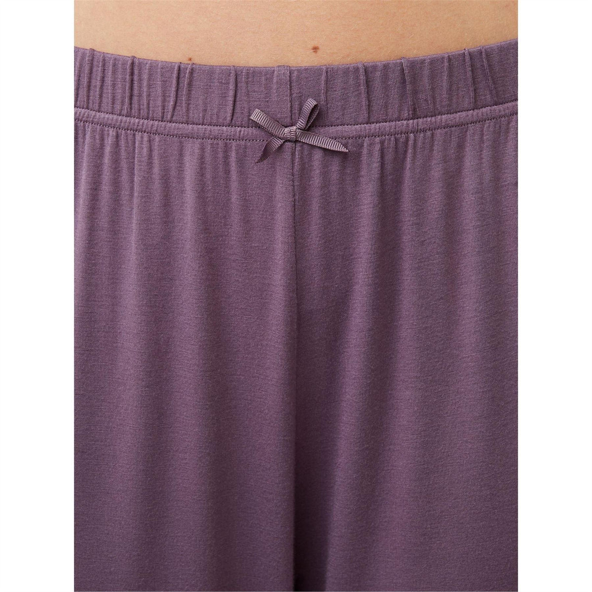 Purple - Side - CCDK Copenhagen Womens-Ladies Jasmin Plain Ruffle Hem Pyjama Bottoms