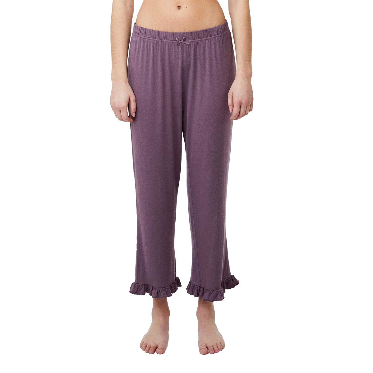 Purple - Lifestyle - CCDK Copenhagen Womens-Ladies Jasmin Plain Ruffle Hem Pyjama Bottoms