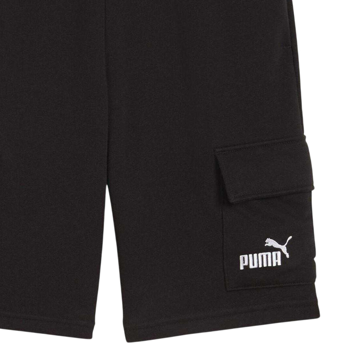 Black - Side - Puma Childrens-Kids Essential No.1 Logo Cargo Shorts