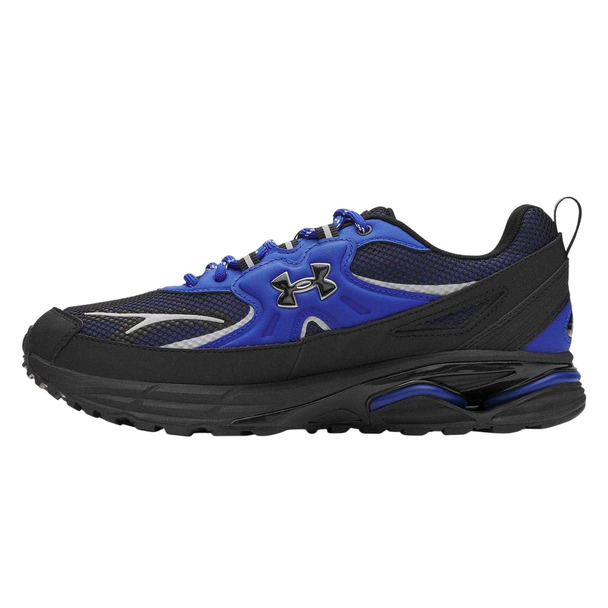 Blue - Back - Under Armour Womens-Ladies Apparition Tech Logo Leather Trainers