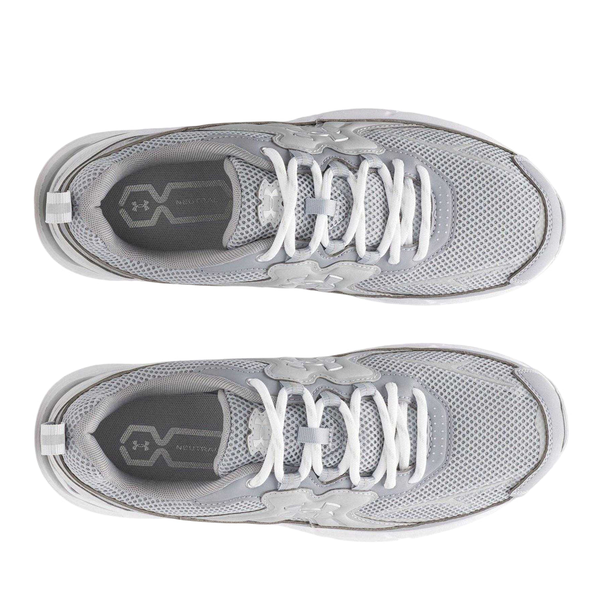 Frost Gray - Side - Under Armour Womens-Ladies Apparition Tech Logo Leather Trainers