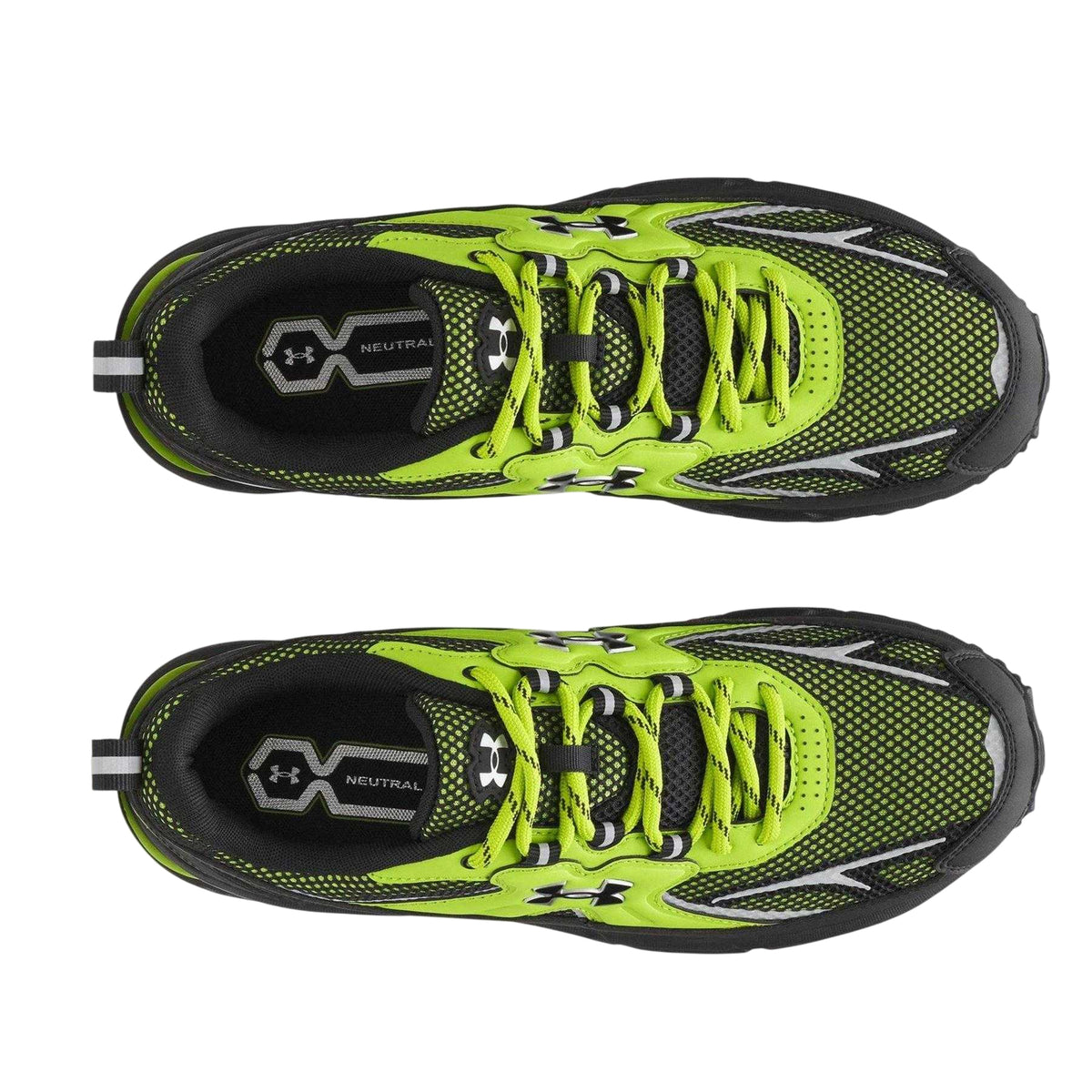 Green - Side - Under Armour Womens-Ladies Apparition Tech Logo Leather Trainers