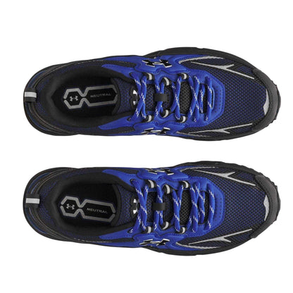 Blue - Side - Under Armour Womens-Ladies Apparition Tech Logo Leather Trainers