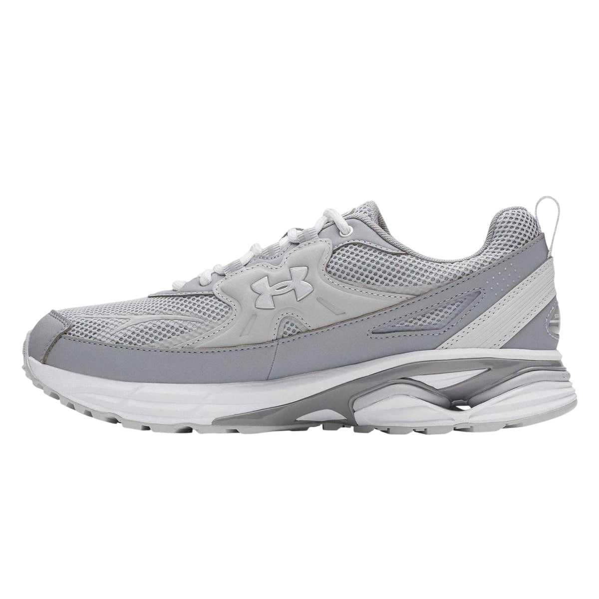 Frost Gray - Back - Under Armour Womens-Ladies Apparition Tech Logo Leather Trainers