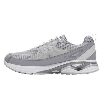 Frost Gray - Back - Under Armour Womens-Ladies Apparition Tech Logo Leather Trainers