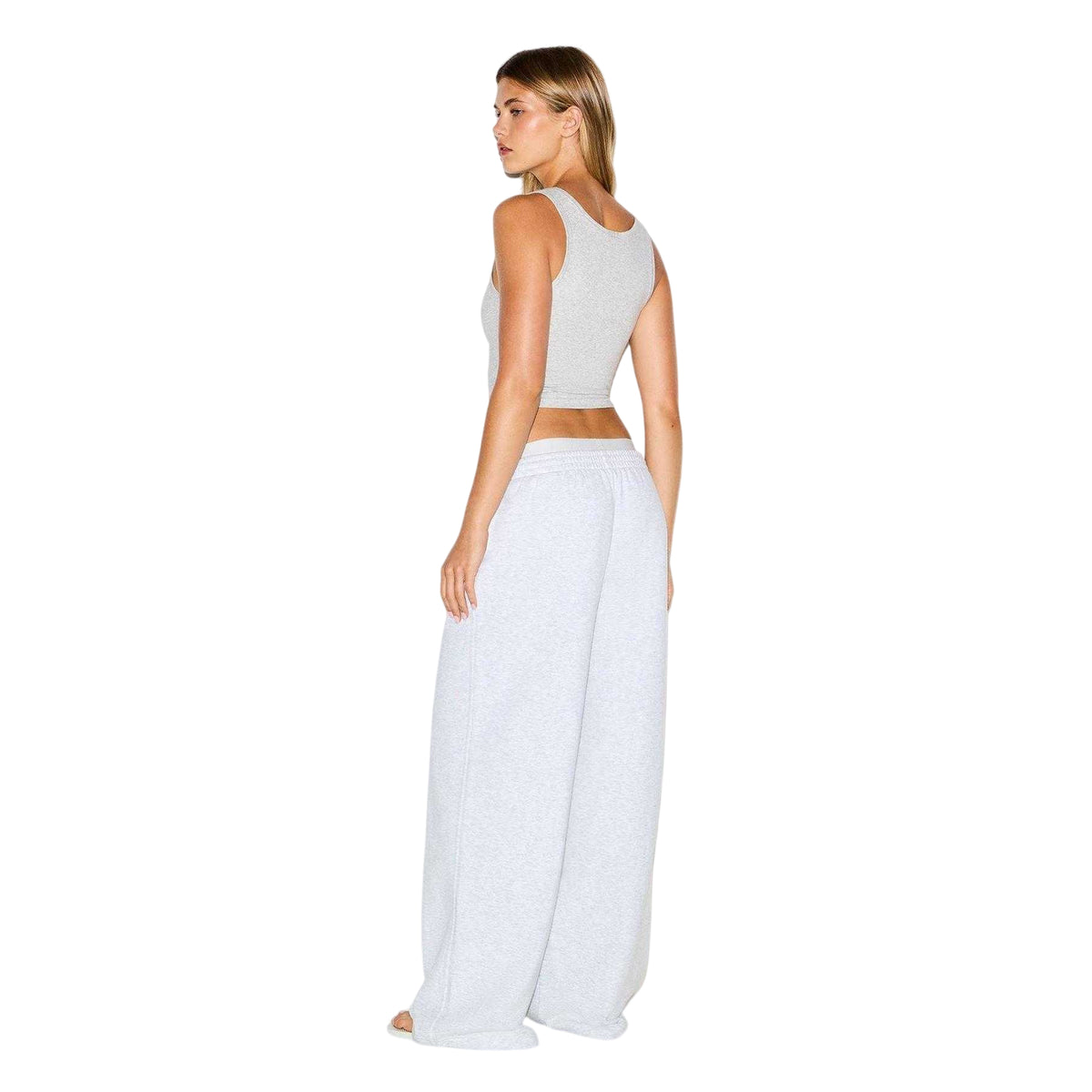 Light Heather Grey - Back - Skims Womens-Ladies Cotton Fleece Sweatpants