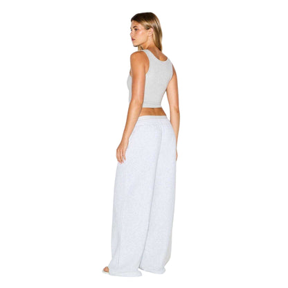 Light Heather Grey - Back - Skims Womens-Ladies Cotton Fleece Sweatpants