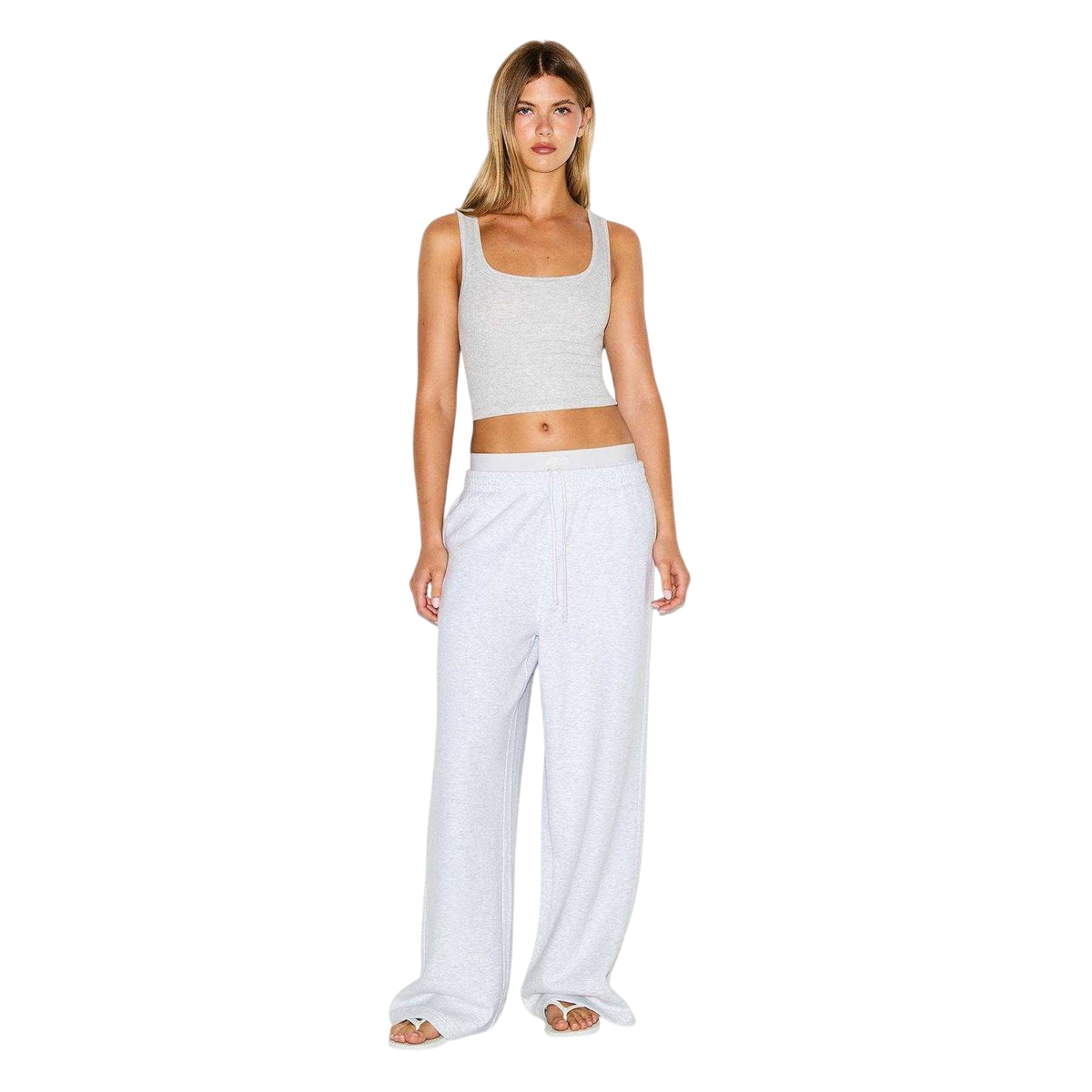 Light Heather Grey - Lifestyle - Skims Womens-Ladies Cotton Fleece Sweatpants