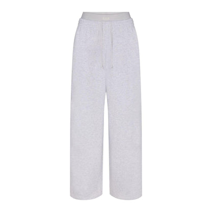 Light Heather Grey - Front - Skims Womens-Ladies Cotton Fleece Sweatpants