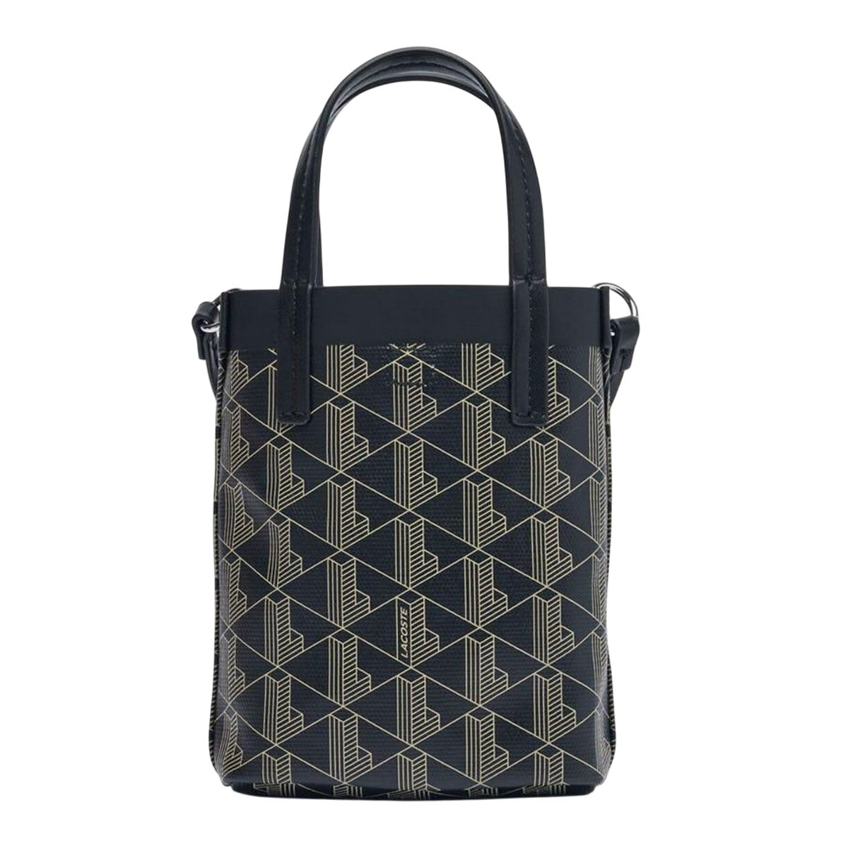 Black-Beige - Back - Lacoste Zely Mini Integral Pouch Tote Bag