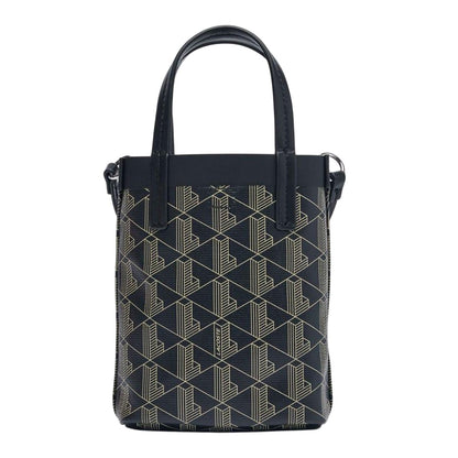 Black-Beige - Back - Lacoste Zely Mini Integral Pouch Tote Bag