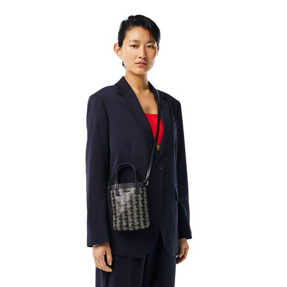 Black-Beige - Pack Shot - Lacoste Zely Mini Integral Pouch Tote Bag