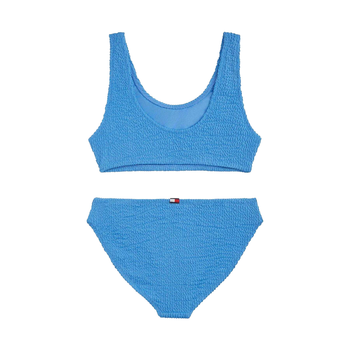 Blue - Back - Tommy Hilfiger Girls Textured Bikini Set