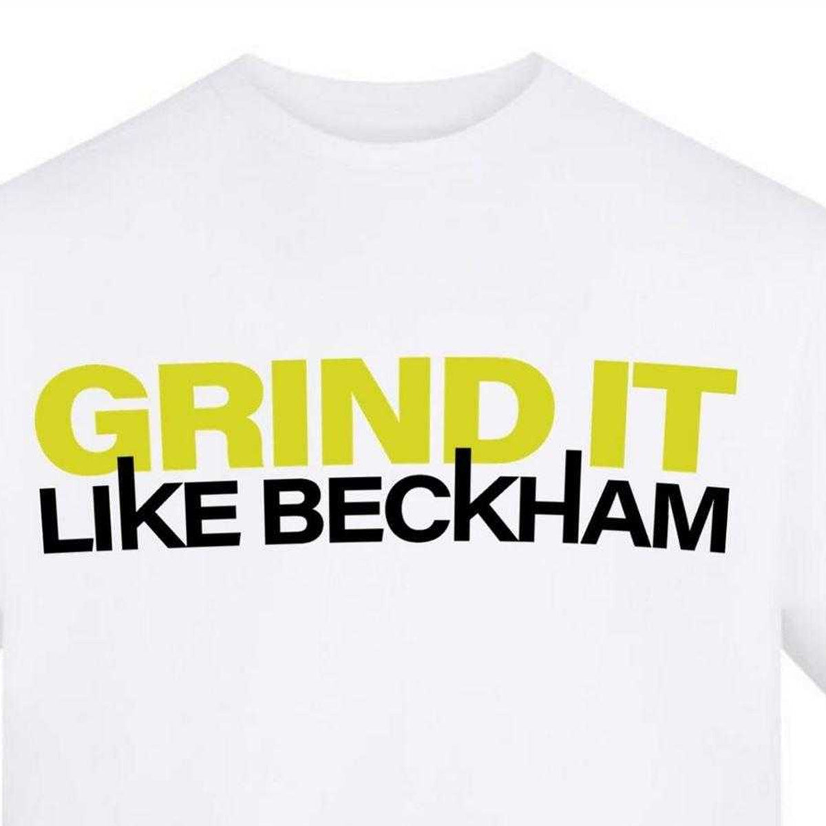 White - Side - AWD Unisex Adult Grind It Like Beckham T-Shirt