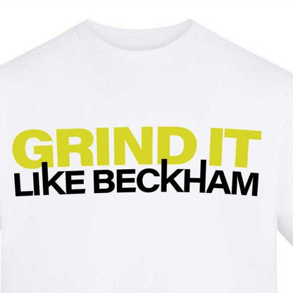 White - Side - AWD Unisex Adult Grind It Like Beckham T-Shirt