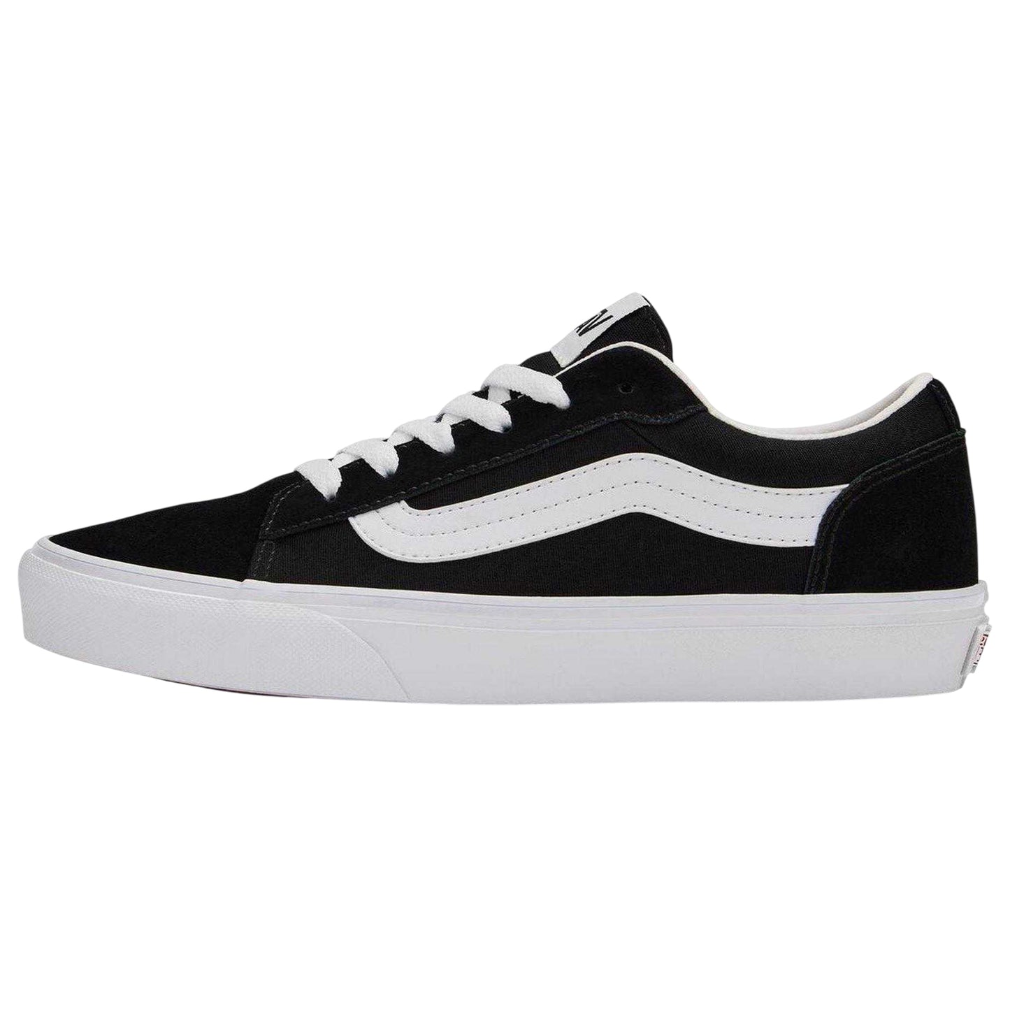 Black-White - Back - Vans Womens-Ladies Vero Side Stripe Canvas Trainers