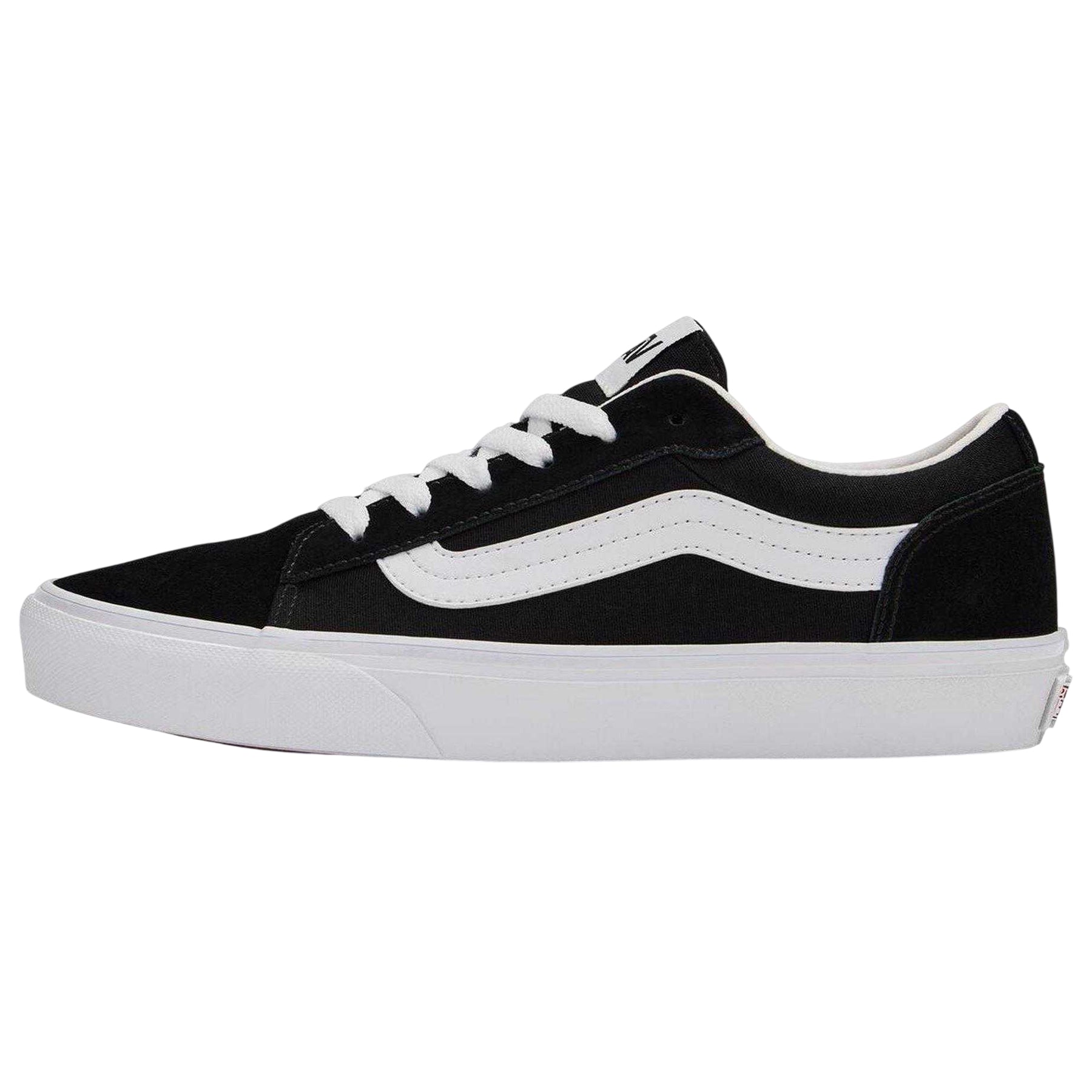 Black-White - Back - Vans Womens-Ladies Vero Side Stripe Canvas Trainers