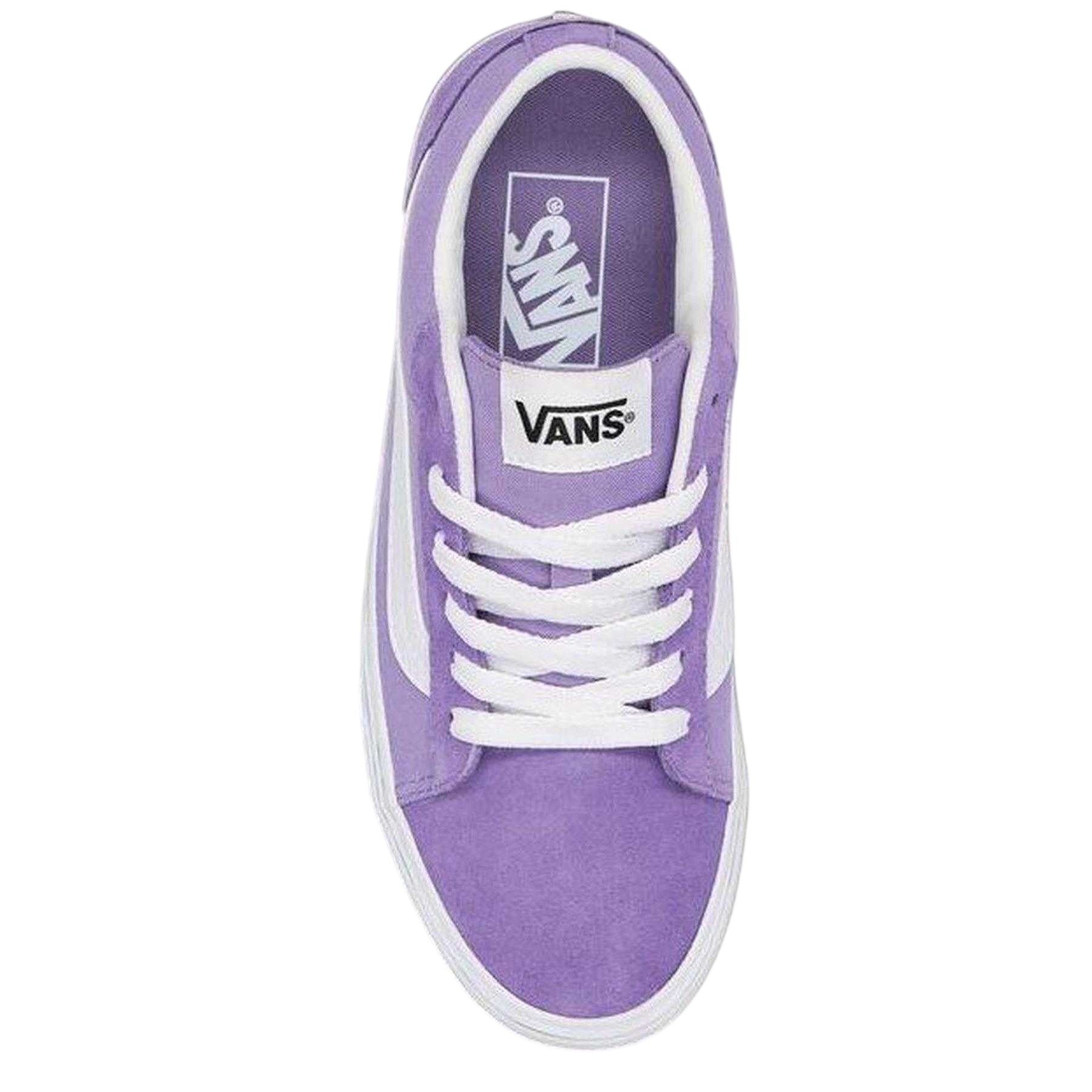 Purple Haze - Side - Vans Womens-Ladies Vero Side Stripe Canvas Trainers