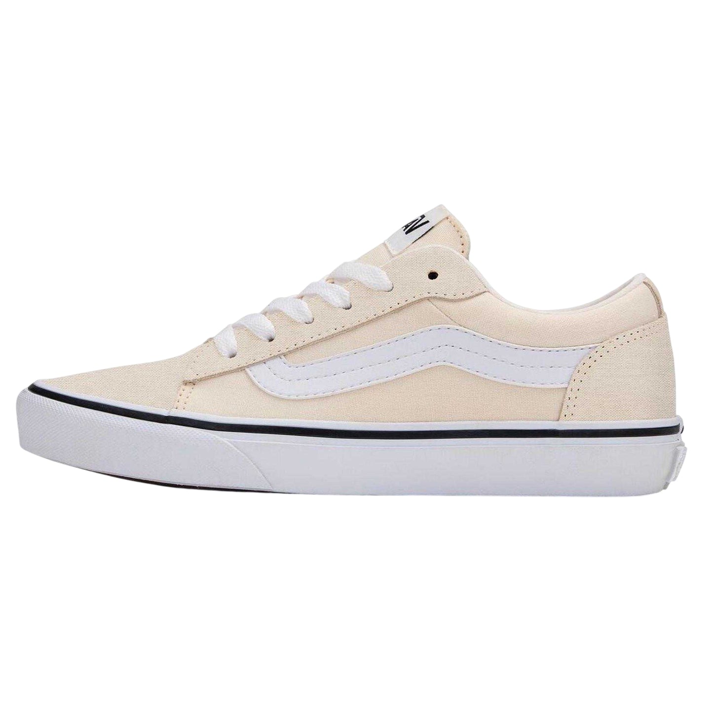Cream - Back - Vans Womens-Ladies Vero Side Stripe Canvas Trainers